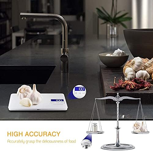 MEGAWISE Digital Kitchen Scale, 33 lb, Rechargeable, 1 g/0.04 oz