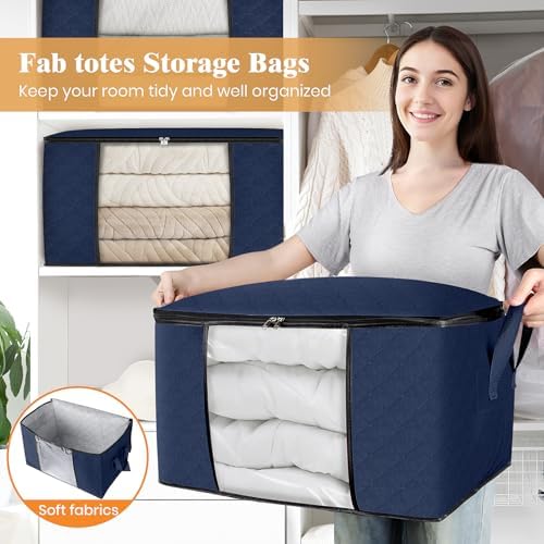 Fab totes 6 Pack Storage Bags for Clothes Blanket Storage Bins