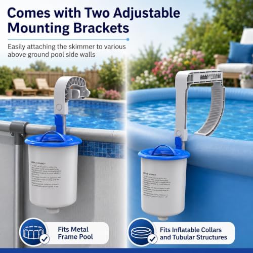 Sepetrel Above Ground Pool Skimmer, 3.5 Liter Floating Pool Surface Skimmer