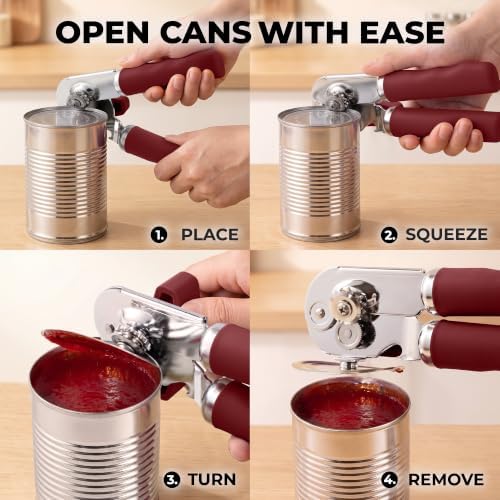 Zulay Kitchen Stainless Steel Swing Open Manual Can Opener Comfortable Grip