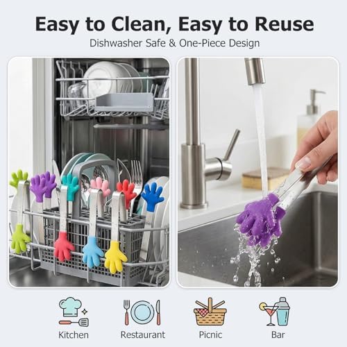 Shindel 12PCS Mini Tongs, 5.1 Inch Silicone Small Tongs