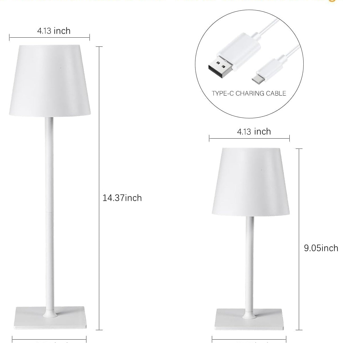 Rechargeable Touch Lamps in Gold (set of 2)