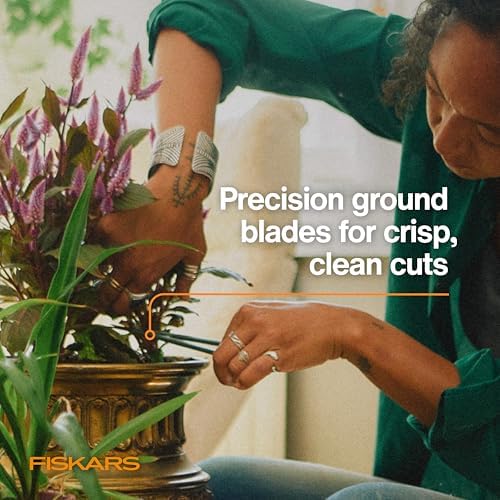 Fiskars 6" Plant Detailer Snips & Holder, Precision Indoor Gardening Tool
