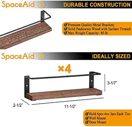 SpaceAid Spice Rack with 24 Spice Jars, 386 Spice Labels, Chalk Marker and