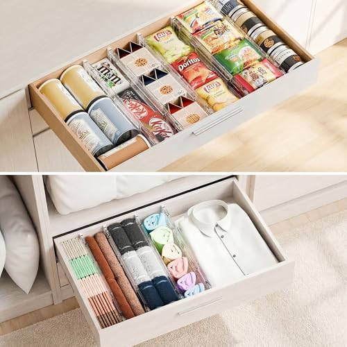 Clear Drawer Dividers Organizers, Adjustable Expandable Drawer Divider Organizer