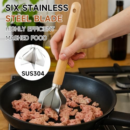 Stainless Steel Meat Masher, Meat Chopper, 11 Inch