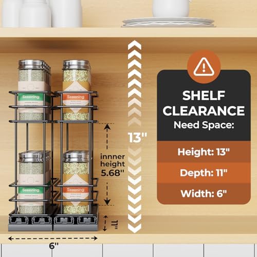 Mystozer Pull Out Spice Rack Organizer
