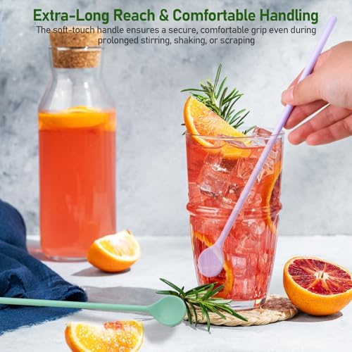 4Pcs 10in Silicone Stirrer Spoons