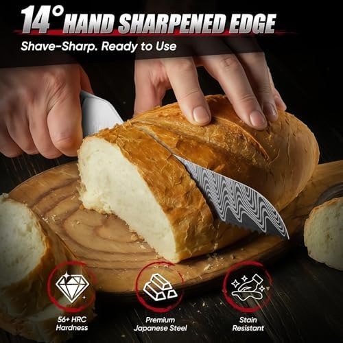 Huusk Serrated Bread Knife 8", Sourdough Bread Knife, Gift