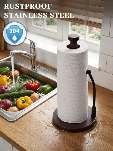 SMARTAKE Paper Towel Holder Countertop, Non-Slip Weighted Base