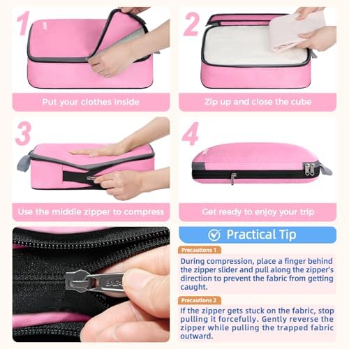 BAGAIL 4 Set/6 Set/8 Set Compression Packing Cubes Travel Accessories