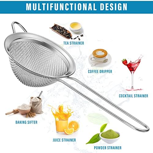 9 Pack Stainless Steel Cone Cocktail Strainer, Bar Strainer, 3.2 in