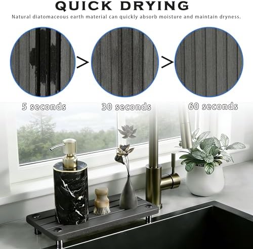 2PCS Instant Dry Sink Caddy for Bathroom Counter, Durable Kitchen Sink Organizer