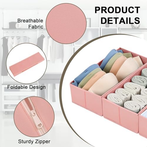 DIMJ Fabric Drawer Organizer Bins