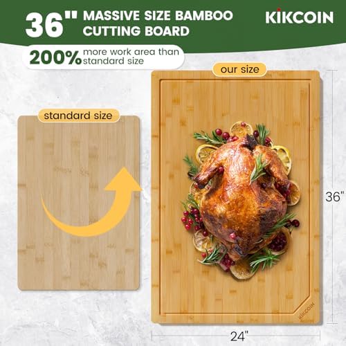 Kikcoin 36”×24” Bamboo Cutting Boards