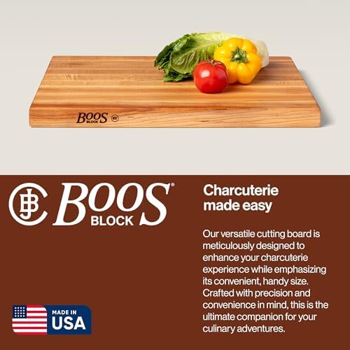 John Boos R-Board Series Rectangular Wooden Maple Cutting Board 20”x15” – 1.5”