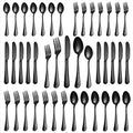 20 Pcs Black Silverware Set, Stainless Steel Flatware Set