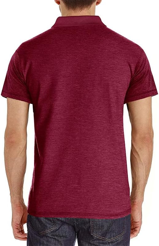 Men's Classic Cotton Polo Shirt Short Sleeve Button Golf Tee