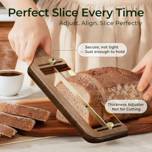 keechee Walnut Wood Adjustable Bread Knife