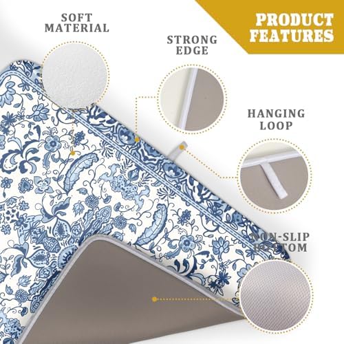 Chinoiserie Floral Dish Drying Mat