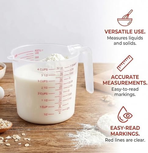 16 Pcs 4 Cup/32 Oz Plastic Measuring Cups
