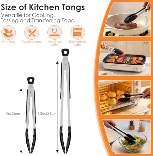 HOTEC Stainless Steel Kitchen Tongs