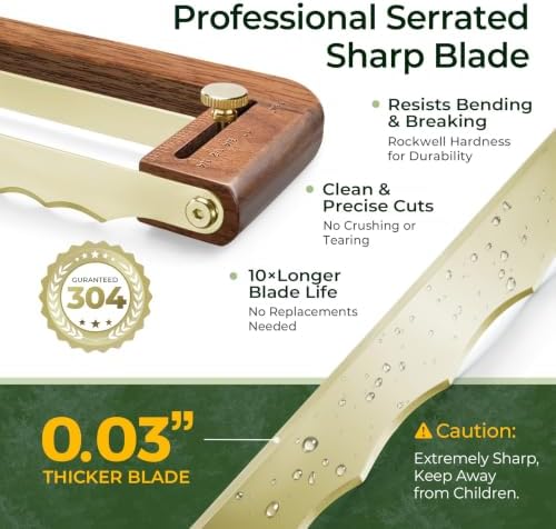 keechee Walnut Wood Adjustable Bread Knife