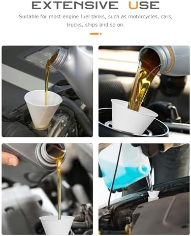 SCUARI 50PCS 6 oz Funnel, Car Accessories Paper Funnels
