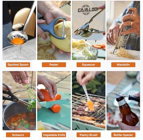 Gaialoop Camping Utensil Set, Camping Cooking Utensils & Kitchen Tools