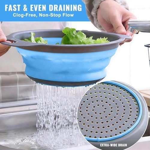 2 Pack Collapsible Silicone Colander