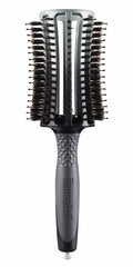 Professional Olivia Garden ThermoVent 3-inch hair brush in charcoal grey and black with ventilated barrel design.
