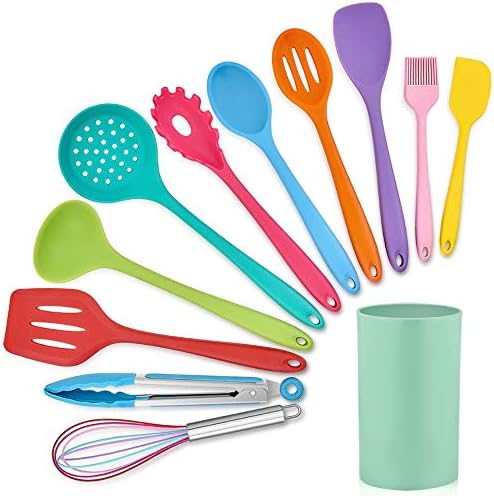 LIANYU 12-Piece Silicone Kitchen Cooking Utensils