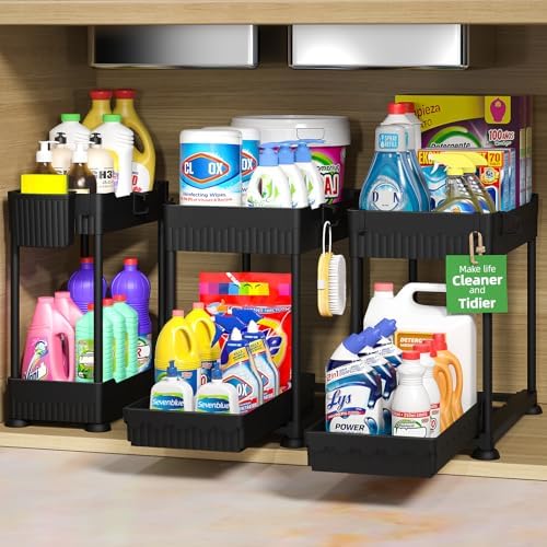 Sevenblue 3-Pack 2-Tier Under Sink Organizers