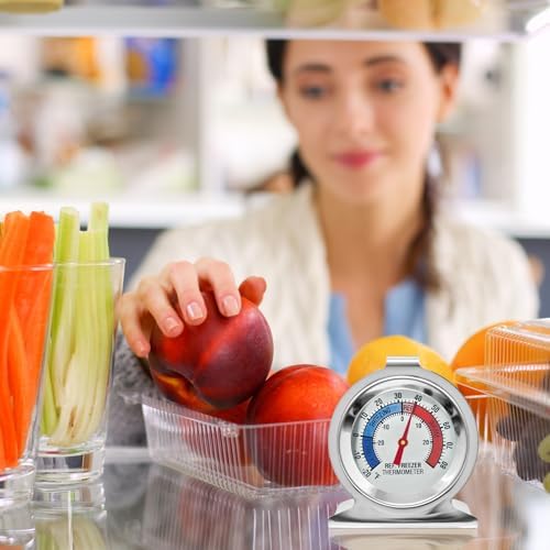 4 Pack Refrigerator Freezer Thermometer Large Dial Fridge Thermometer