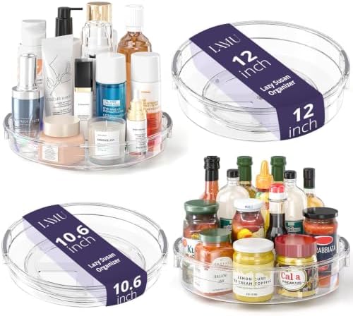 LAMU 4 Pack Lazy Susan Organizer, Refrigerator, Table Top, Pantry Organizers