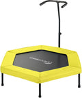 Upper Bounce Mini Workout Trampoline with Adjustable T-Shaped Handrail – Hexagonal Rebounder Trampoline for Kids & Adults – Fitness & Recreational Trampolines, Supports up to 220 lbs.