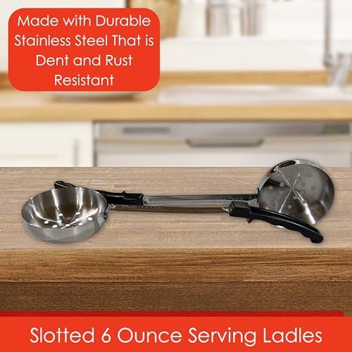6 oz Slotted Stainless Steel Portion Control Ladle Spoodle -