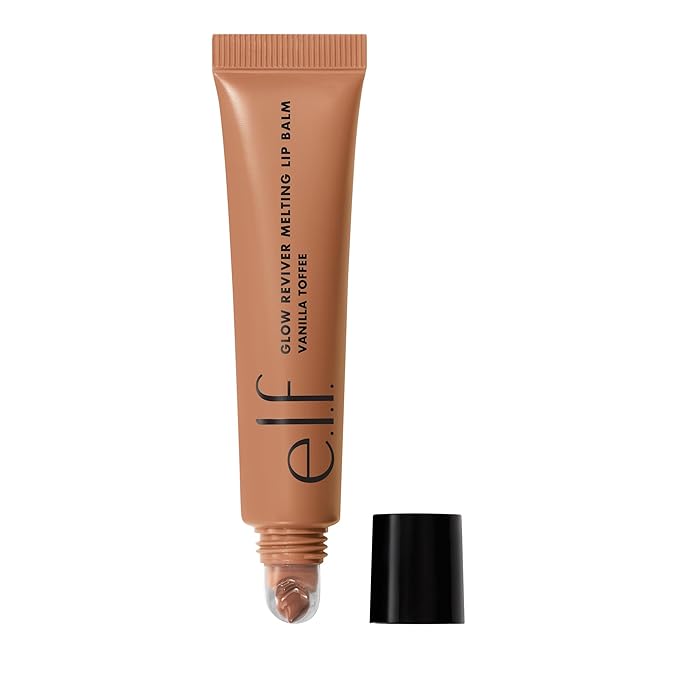 e.l.f. Glow Reviver Melting Lip Balm, Hydrating Tinted Lip Balm For A Glossy Finish & Soft, Supple Lips, Vegan & Cruelty-Free, Vanilla Toffee