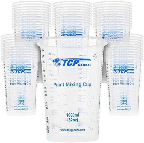 TCP Global 32 oz. Graduated Plastic Mixing Cups