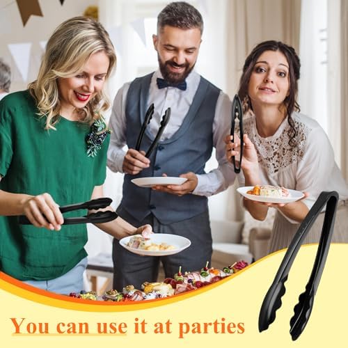 Tessco 200 Pcs Plastic Tongs, 9 Inch Disposable Serving Tongs