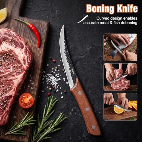 OPAYLY Hand-Forged Butcher & Carving Knife Set