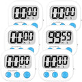 ZILLEEN Digital Kitchen Timers for Cooking Kids White 6 Pack