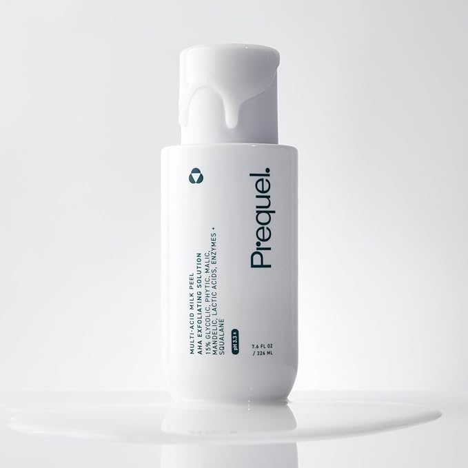 Skin Multi-Acid Milk Peel, Professional Exfoliating Solution. 15% Glycolic Acid Face Peel with Lactic Acid and Enzymes. Hydrating Chemical Exfoliant. Clinical Strength Formula, 7.6oz Bottle.