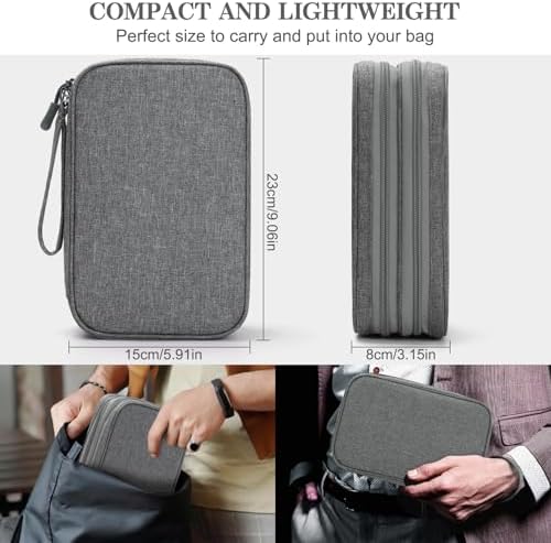 FYY Electronic Organizer, Travel Tech Pouch Bag, Dark Grey