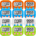 12 Pack Multi-Function Digital Timers, Magnetic Large LCD Display Loud Alarm
