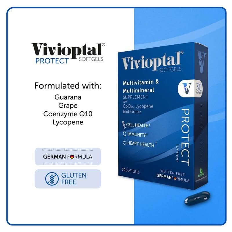 Vivioptal PROTECT Men's Multivitamin & Multimineral Supplement 30ct