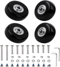 Replacement Wheels for Luggage 45mm x 18mm Set of 4 Luggage Suitcase Replacement Wheels, Rubber Swivel Caster Wheels Bearings Repair Kits