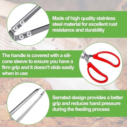 Vodolo Snake Feeding Tongs, Extra Long Large Tweezers