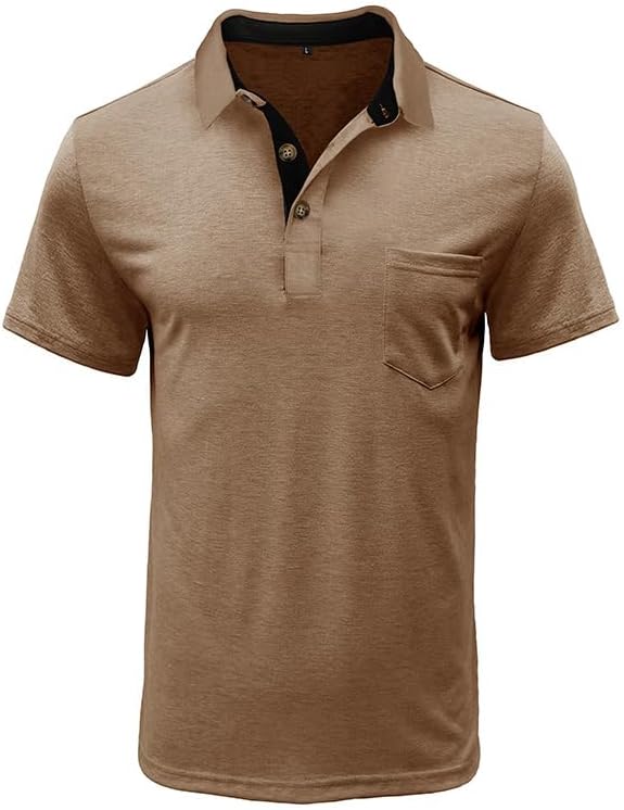 Men's Classic Cotton Polo Shirt Casual Short Sleeve Golf Top