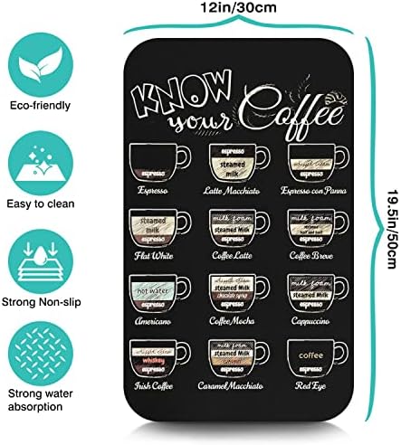 Fun Coffee Mat 19inx12in, Coffee Bar Mat